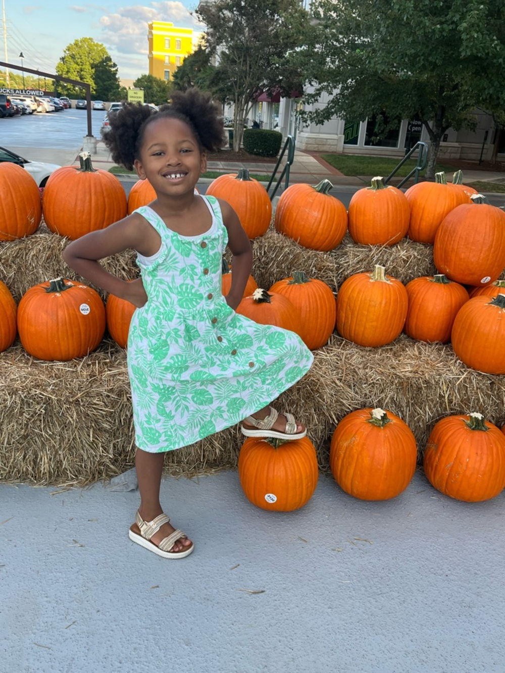 wonder nation Green Tropical-Print Button-Front Sundress